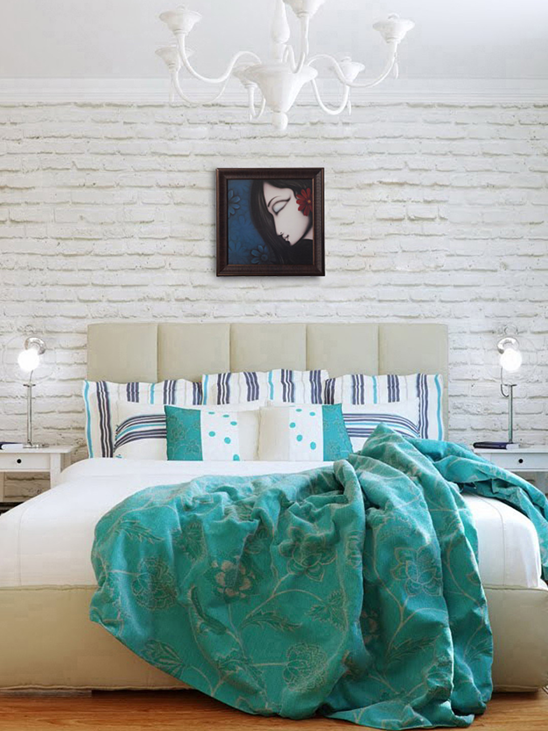 eCraftIndia Girl Special Paper Wall Square Paintings Wall Art - 15 x 15 In