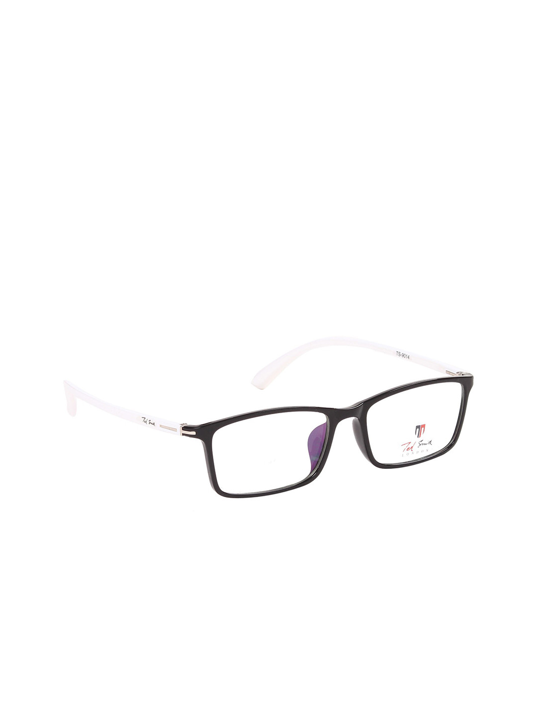 Ted Smith Unisex Black & White Full Rim Rectangle Frames Eyeglasses