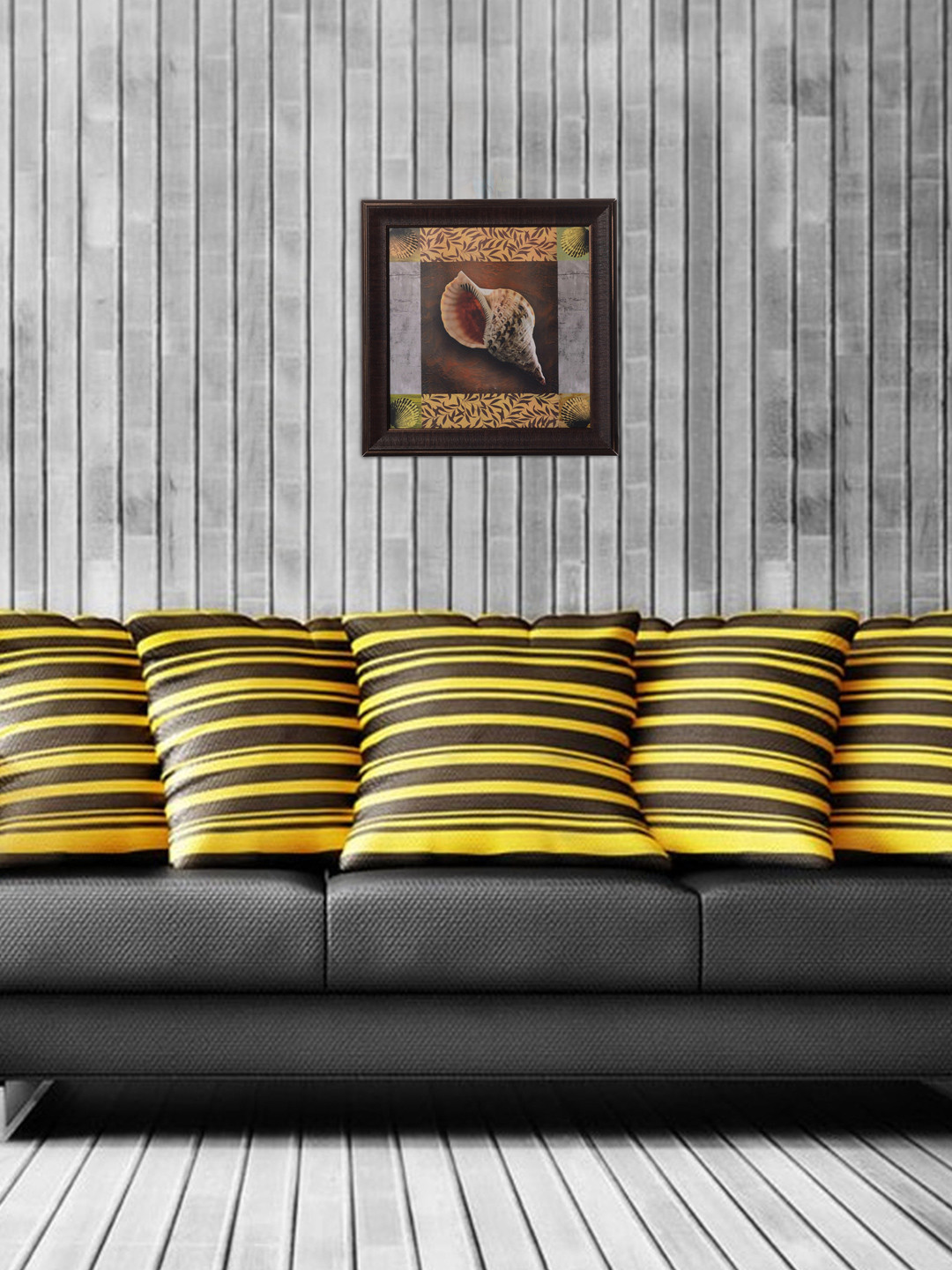 eCraftIndia Abstract Shell Paper Wall Square Paintings Wall Art - 15 x 15In