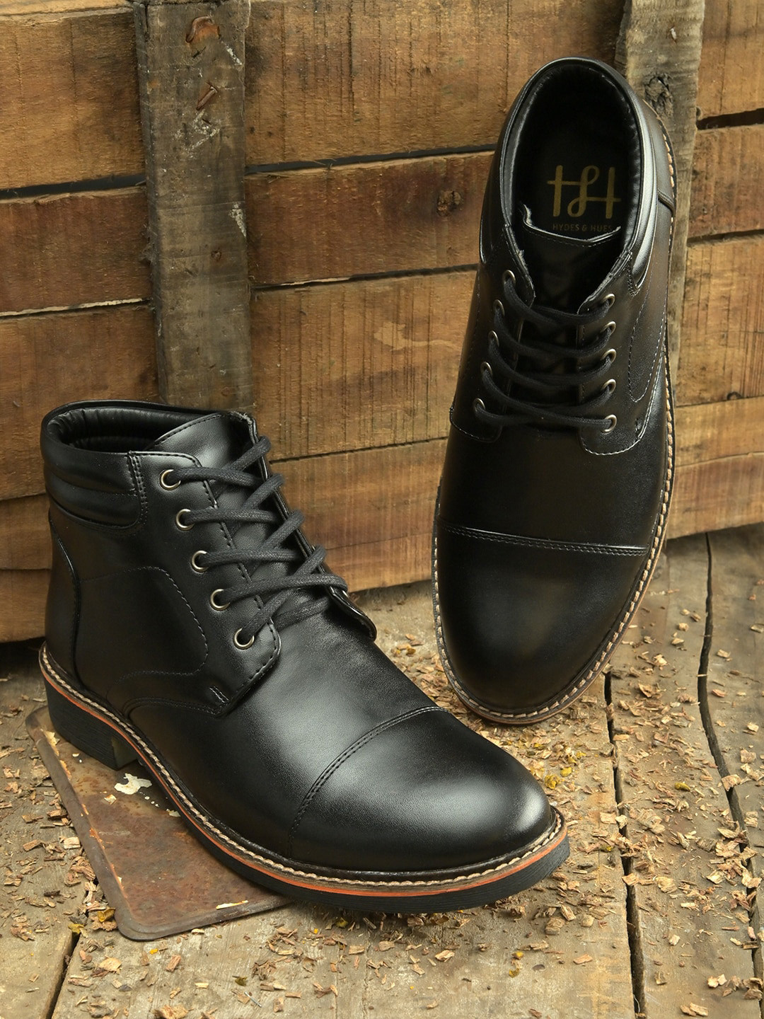 Hydes N Hues Men Black Flat Boots