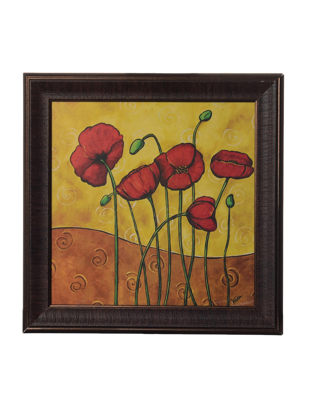 eCraftIndia Multicoloured Floral UV Framed Wall Art