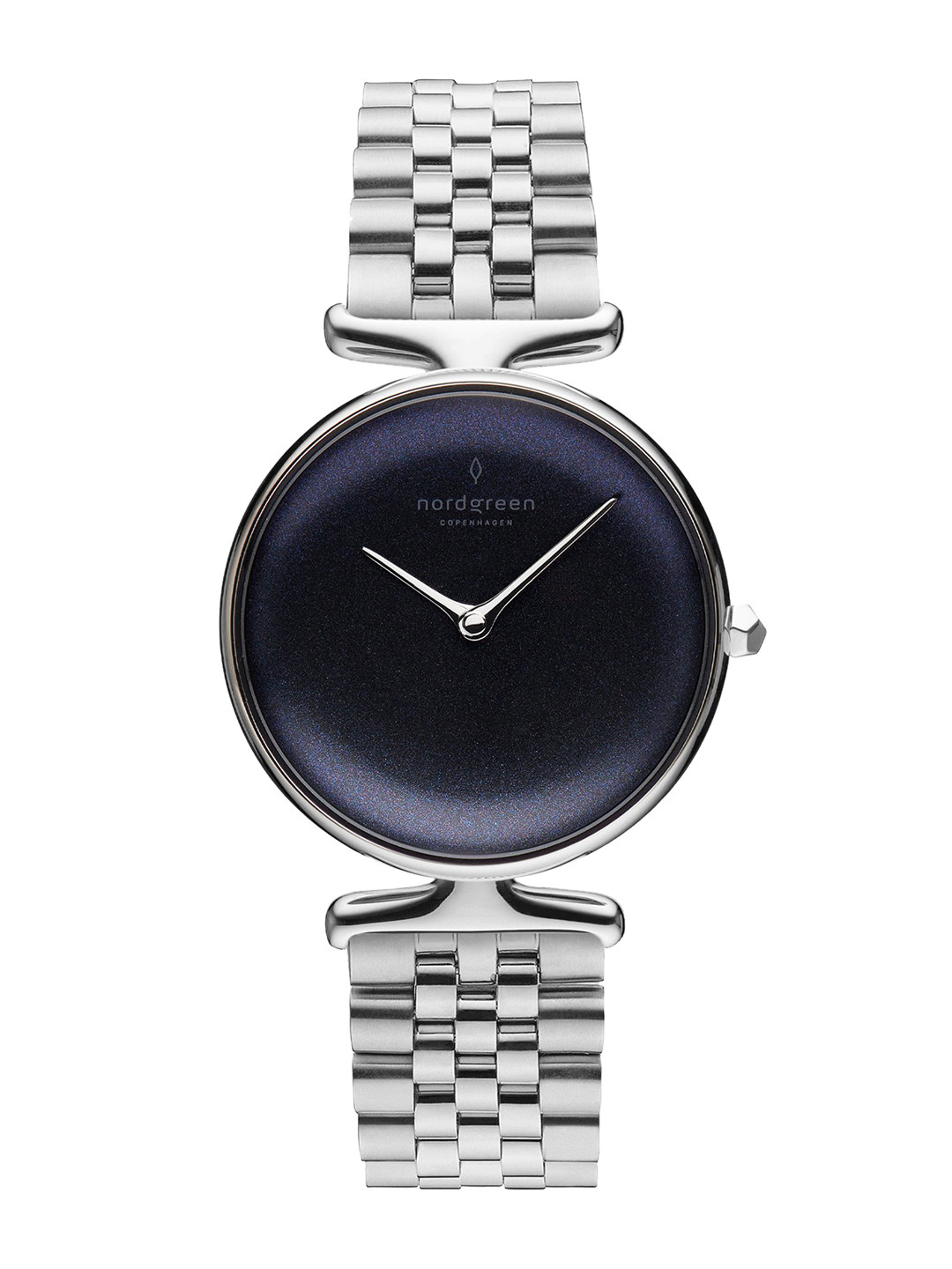 Nordgreen Women Blue Dial & Silver Toned Bracelet Style Straps Analogue Watch UN32SI5LSIRB