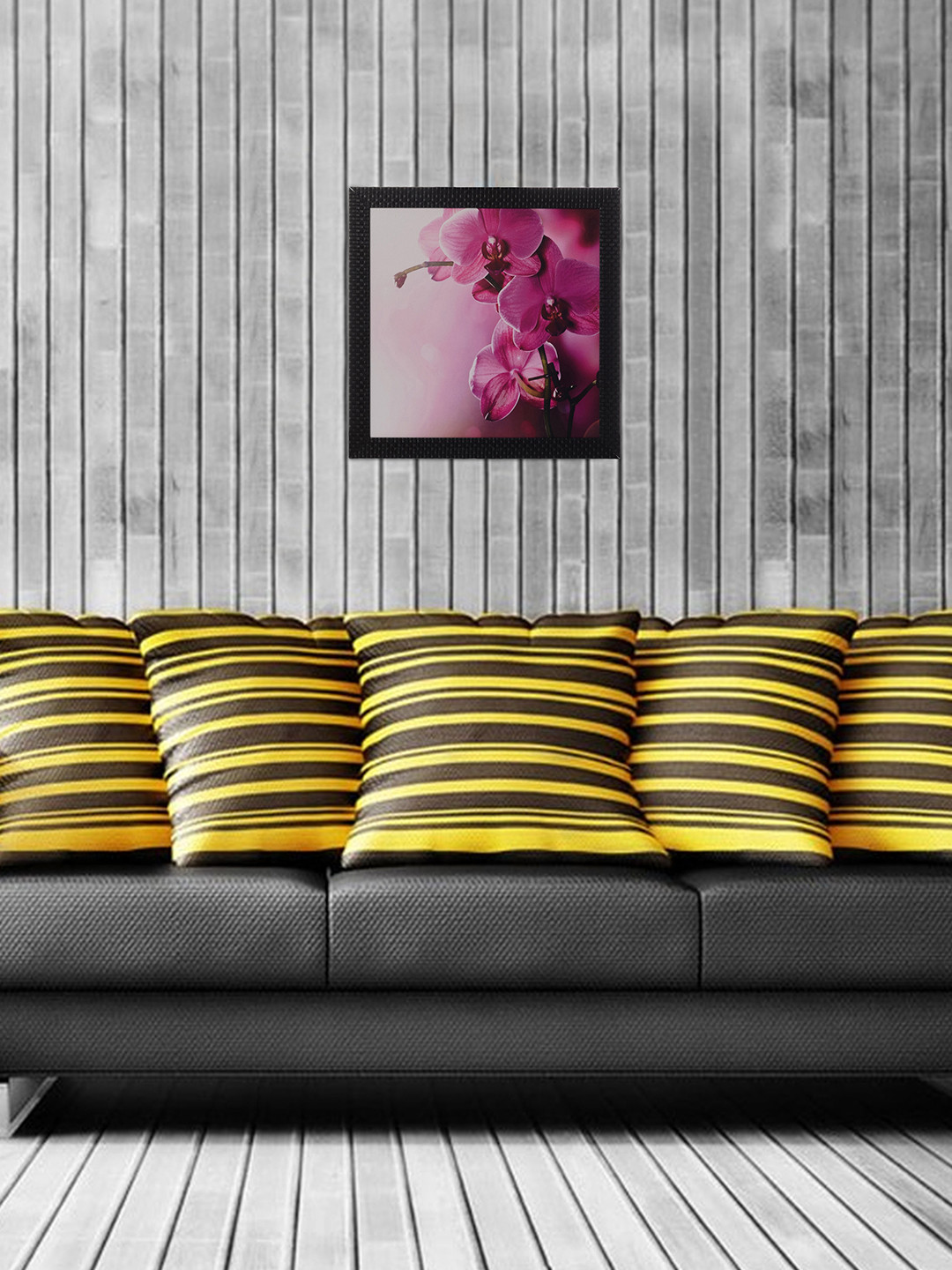 eCraftIndia Purple Floral UV Framed Wall Art