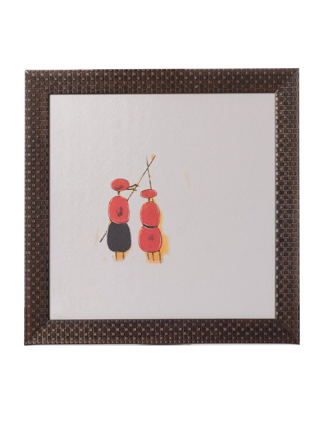 eCraftIndia Orange & Black Abstract UV Wall Art