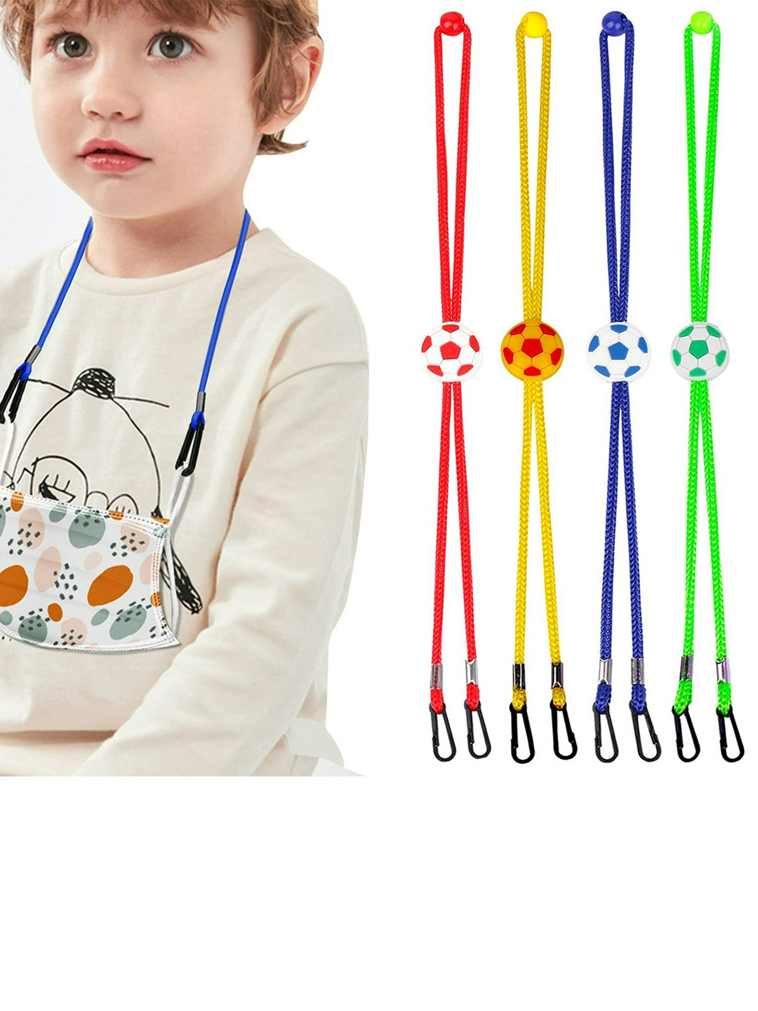 EL REGALO kids 5 pc football shape Mask Chains