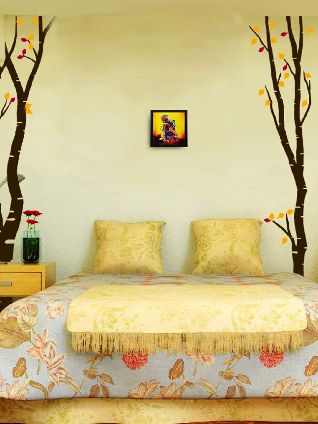 eCraftIndia Lord Buddha Multi Paper Wall Living Room Square Potrait Paintings Wall Art