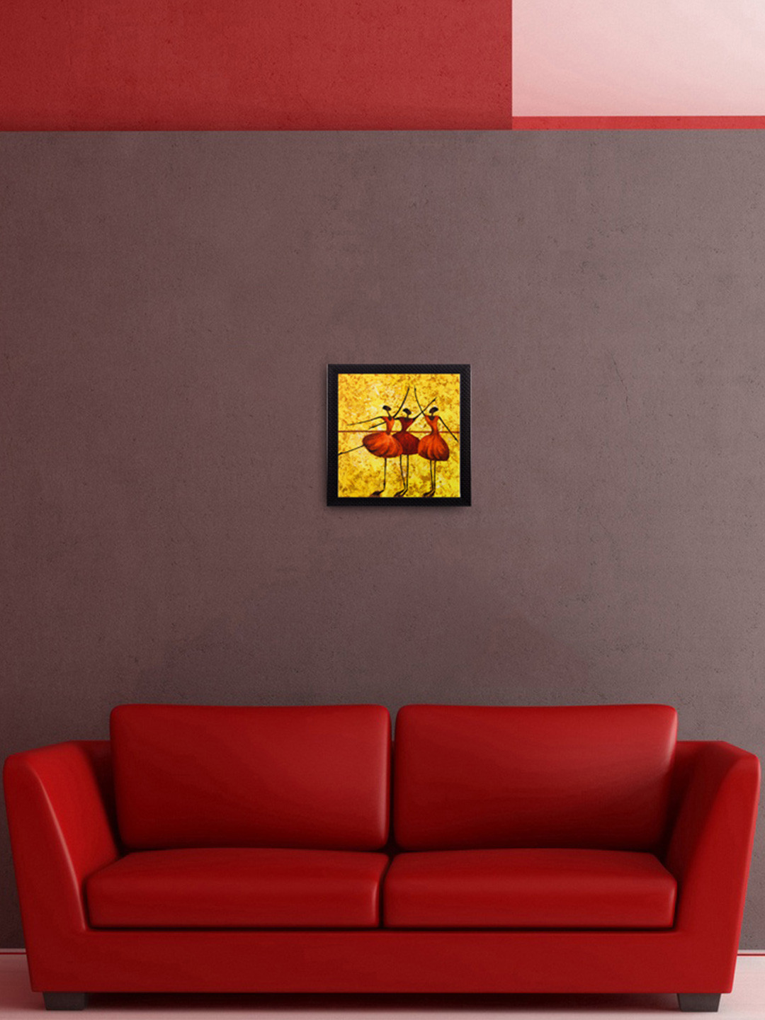 eCraftIndia Dancing Girls Synthetic Wood Wall Square Paintings Wall Art - 11 x 11In