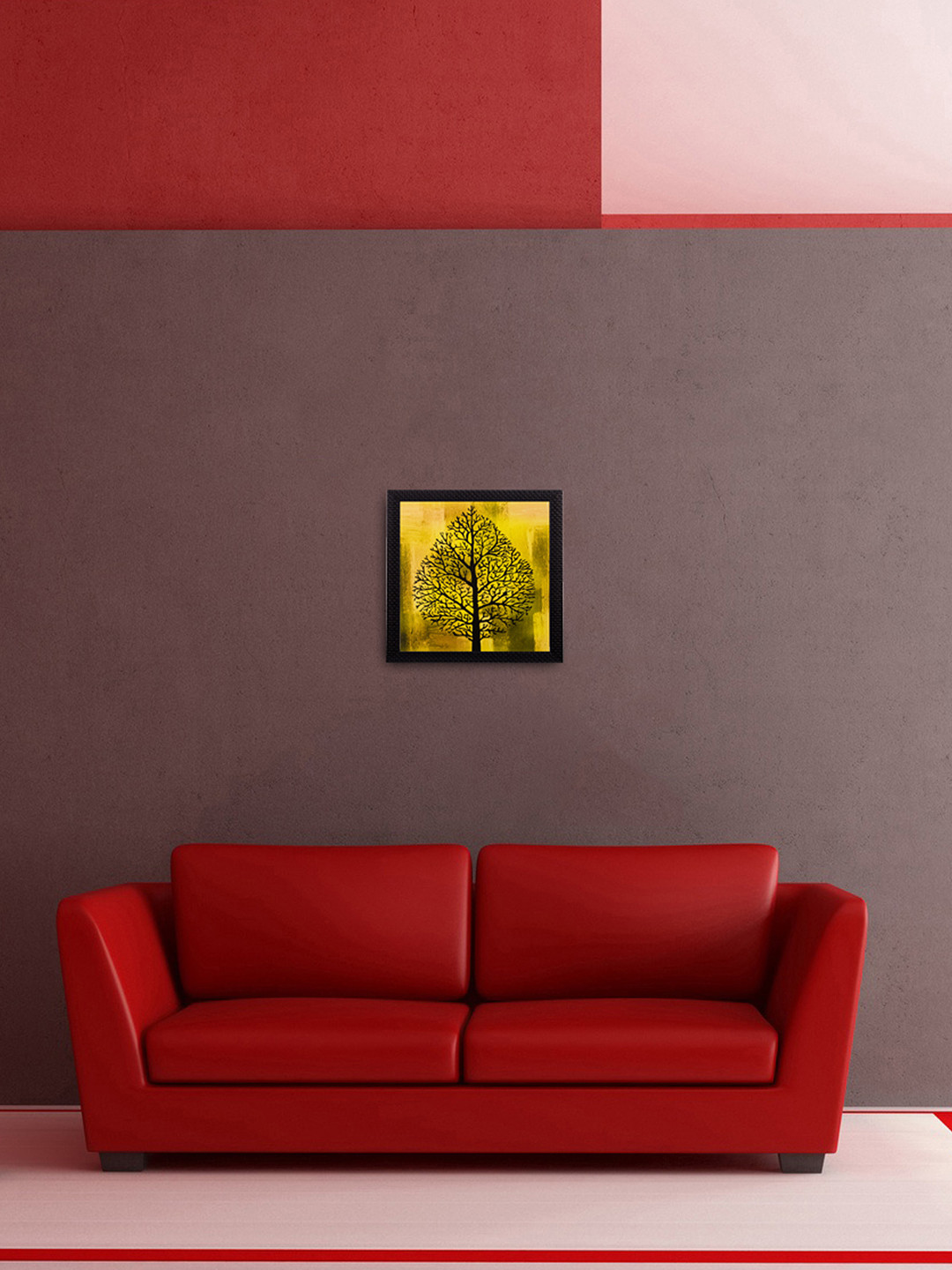 eCraftIndia Tree Design Paper Wall Square Paintings Wall Art -11x11In