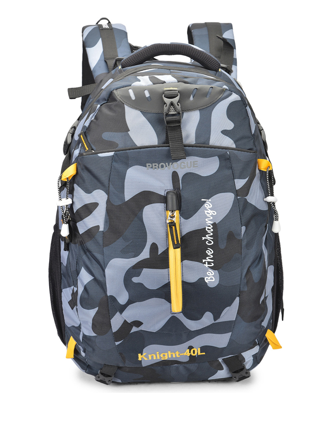 Provogue Unisex Black & Grey Camouflage Backpack with rain cover 40 L