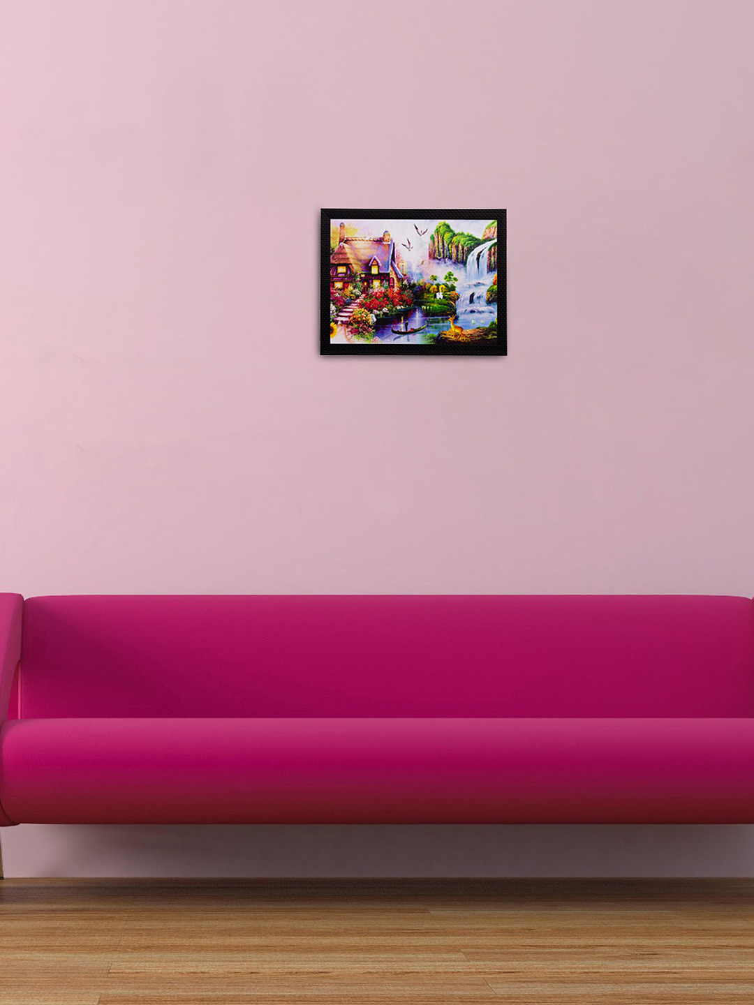 eCraftIndia Beautiful House Paper Wall Rectangle Paintings Wall Art - 11 x 14In