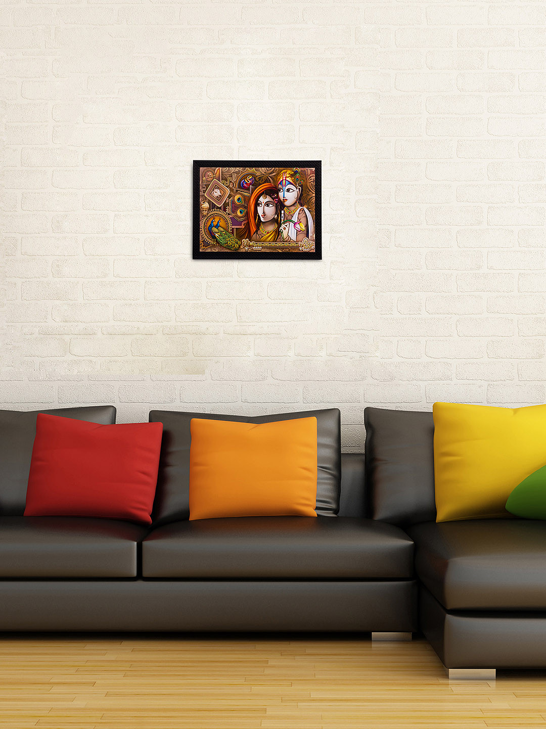 eCraftIndia Radha Krishna Canvas Wall Rectangle Paintings Wall Art -11 x 14In