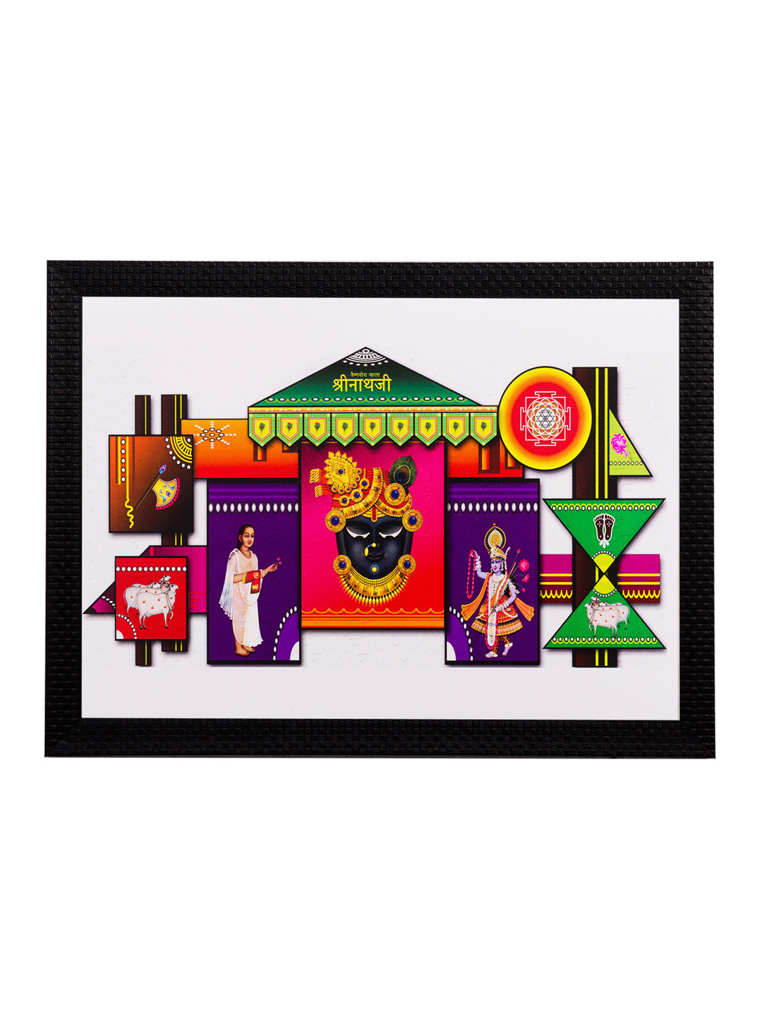 eCraftIndia ShreeNathJi Paper Wall Rectangle Paintings Wall Art - 11 x 14 In