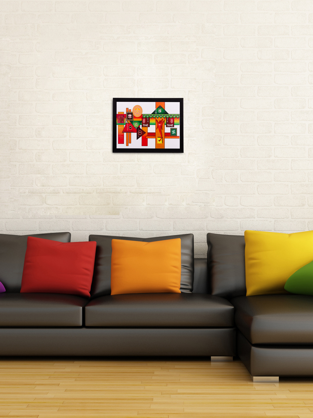 eCraftIndia Shree Ganesh Paper Wall Square Paintings Wall Art - 14 x 11In