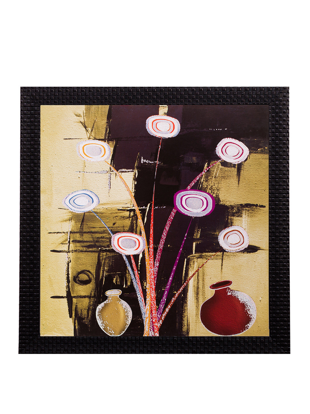 eCraftIndia Floral Paper Wall Square Paintings Wall Art -14 x 14 In
