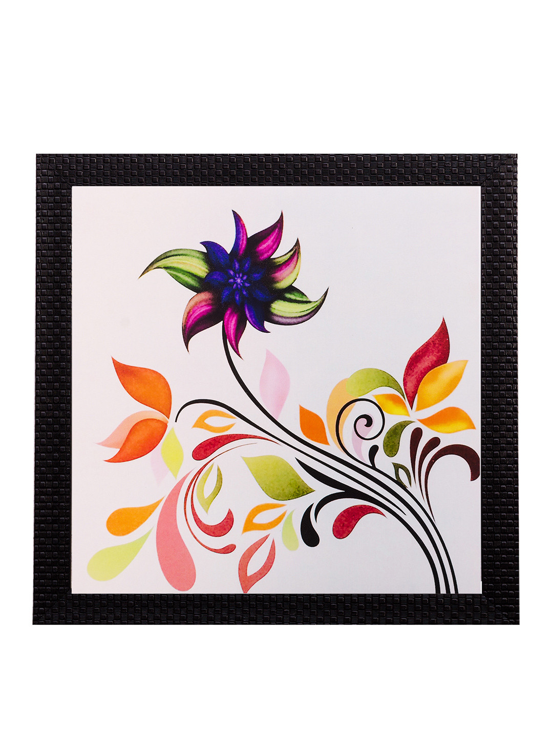 eCraftIndia Multicoloured Leaves Framed Wall Art