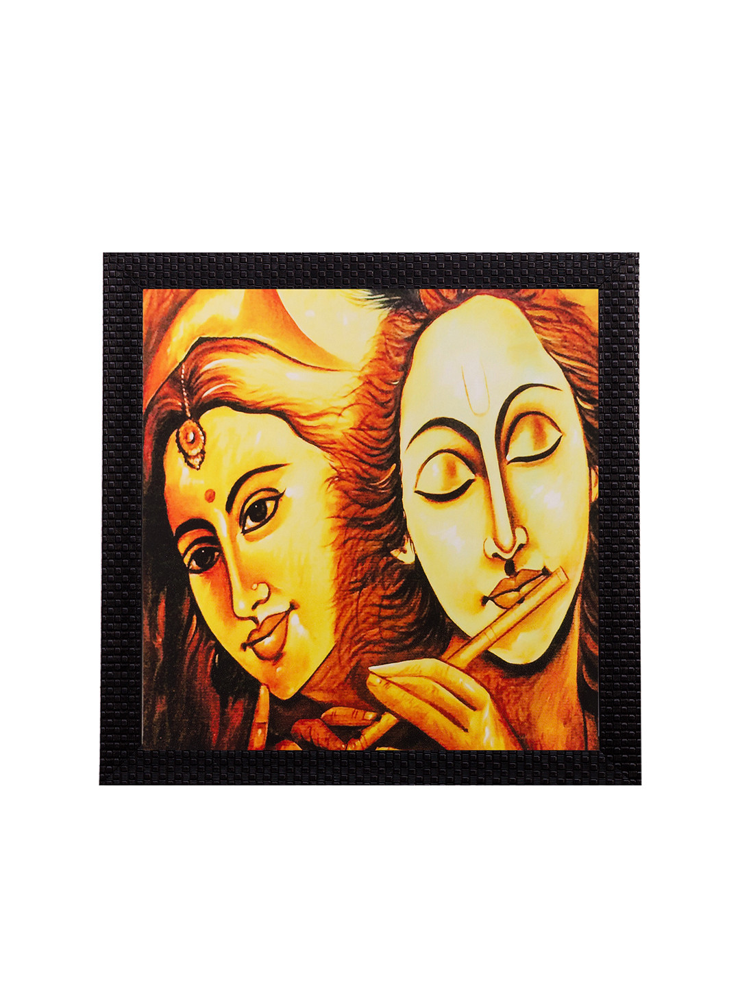 eCraftIndia Lord Krishna Brown Paper Wall Living Room Square Potrait Paintings Wall Art