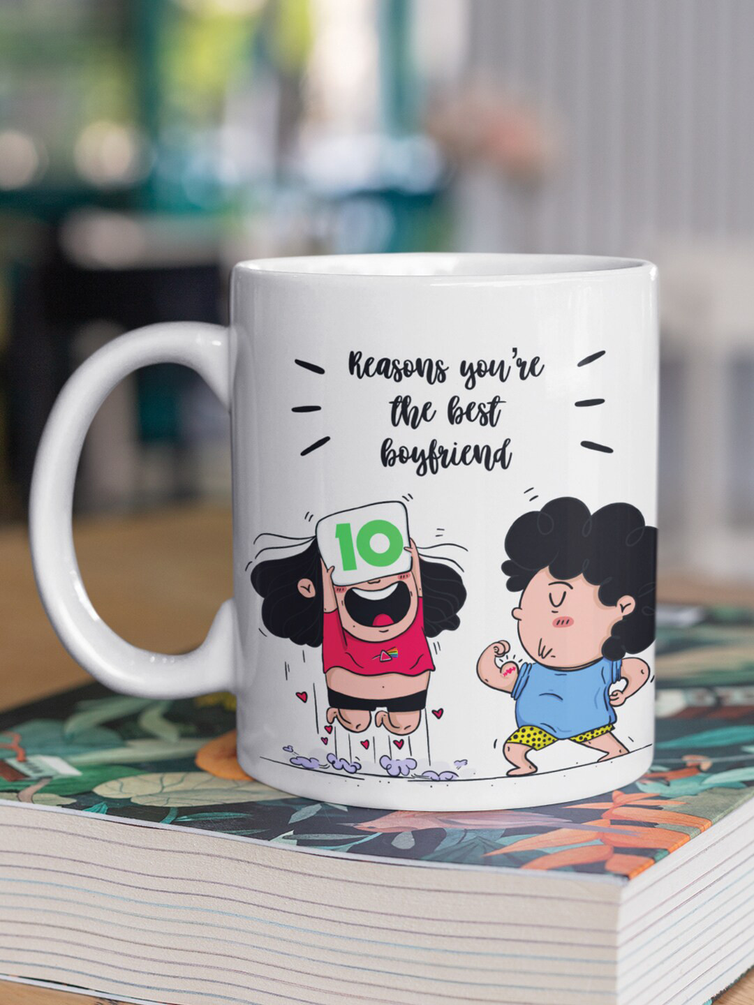 Oye Happy Adarsh Name Personalised White Typography Ceramic Handmade Mug-325ml