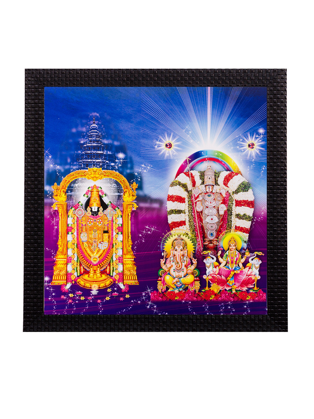 eCraftIndia Lord Balaji Synthetic Wood Wall Rectangle Paintings Wall Art - 14 x 14 In