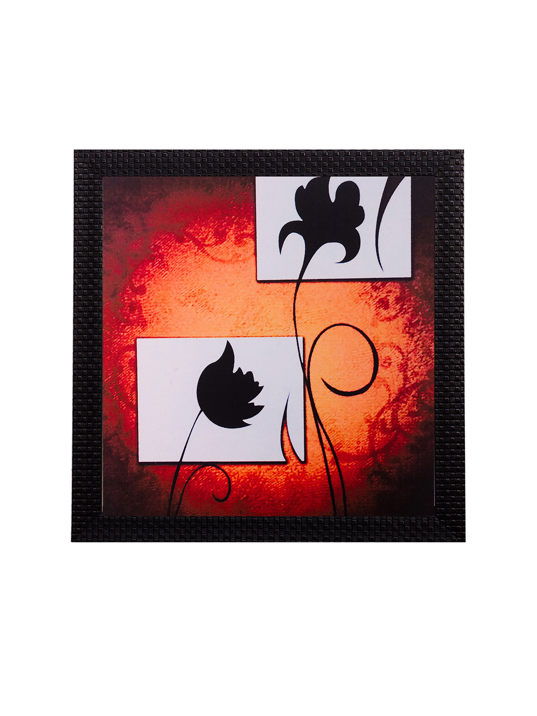 eCraftIndia Floral Matt Paper Wall Rectangle Paintings Wall Art -14x14In