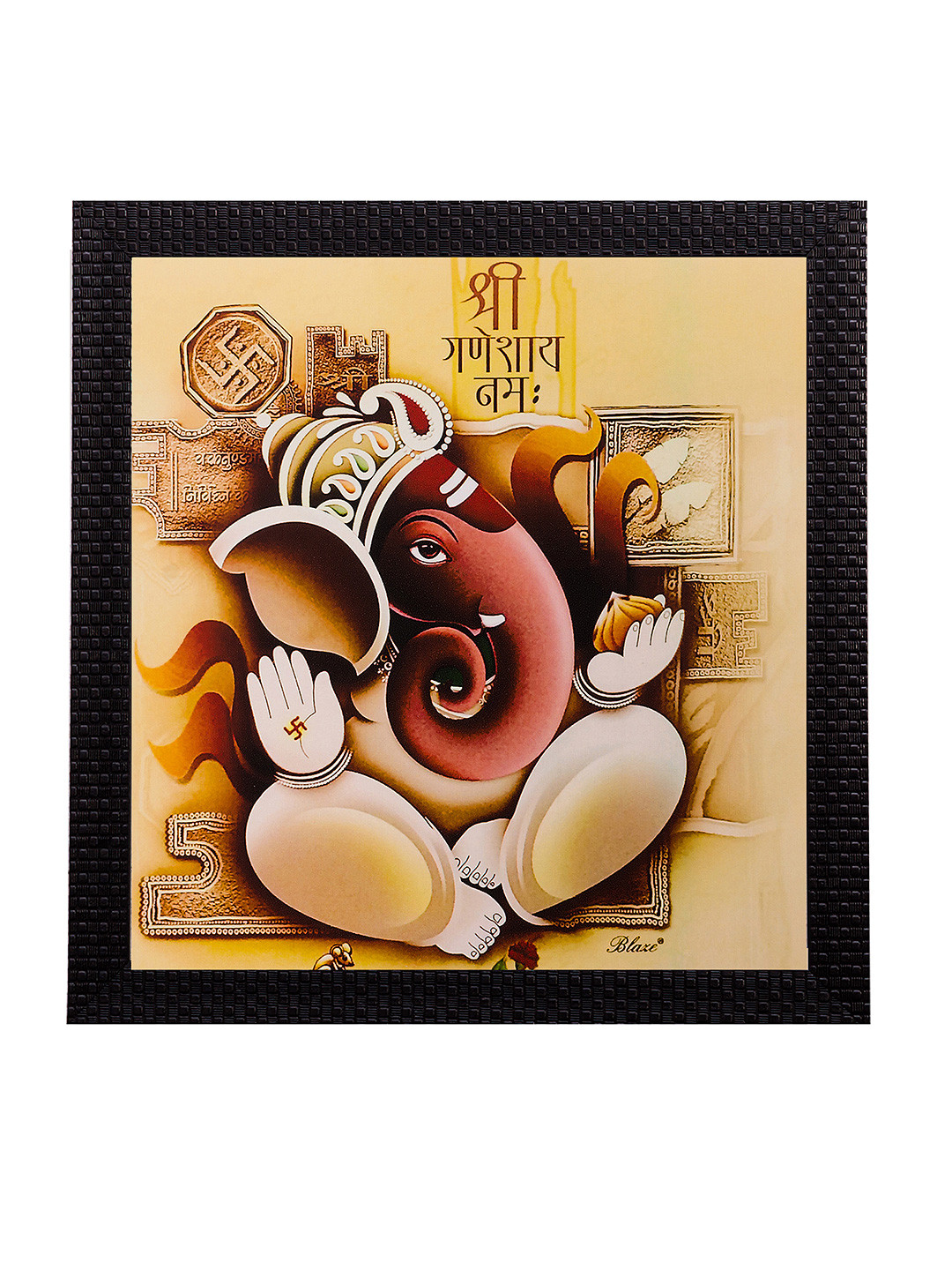 eCraftIndia Lord Ganesha Multi Paper Wall Living Room Rectangle Paintings Wall Art
