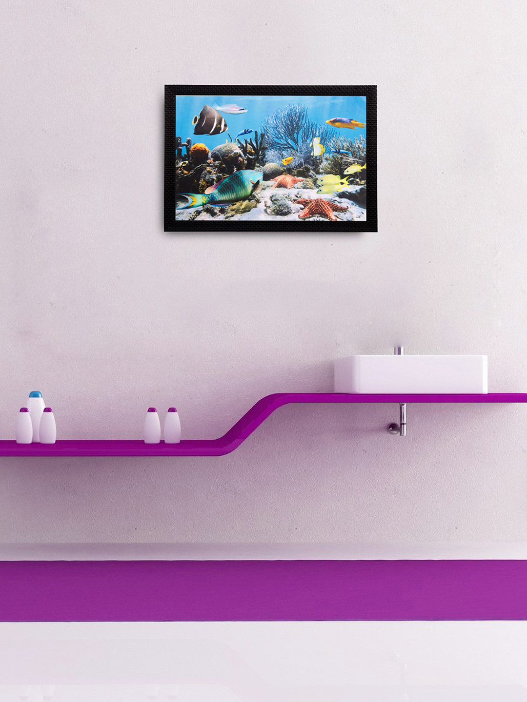 eCraftIndia Multicoloured Beautiful Sea Water View UV Wall Art