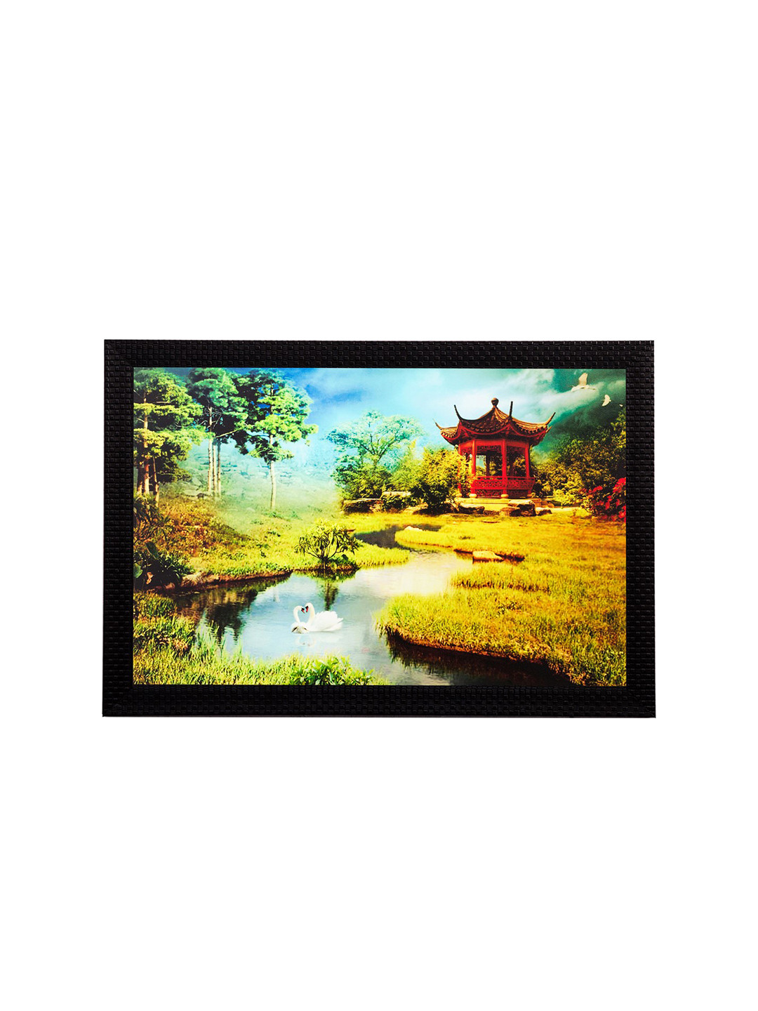 eCraftIndia Multicoloured Soothing Scenery Matt Textured Framed Wall Art