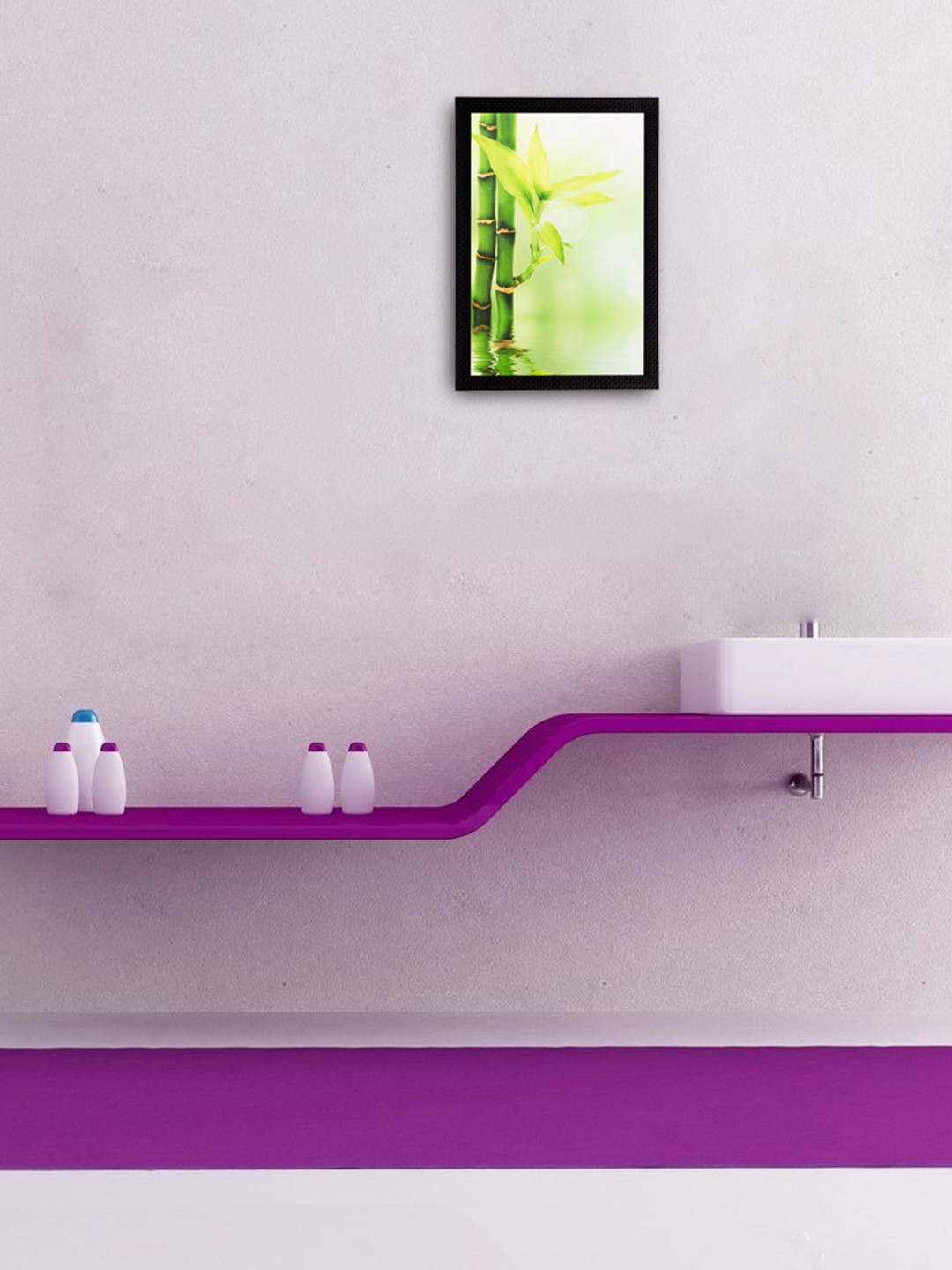 eCraftIndia Stem And Leaves Synthetic Wood Wall Rectangle Paintings Wall Art -14 x 20 In