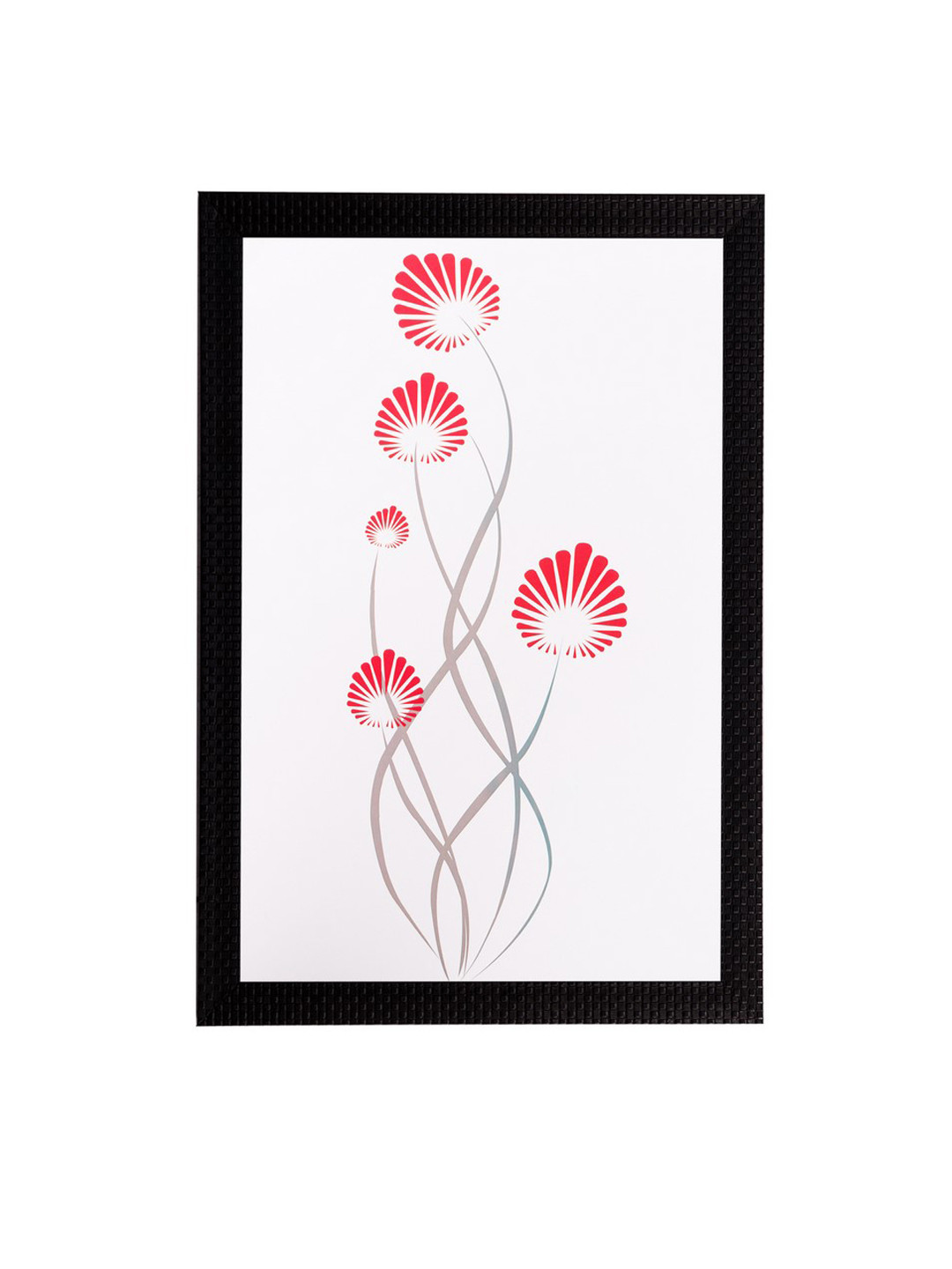 eCraftIndia Red Floral UV Framed Wall Art