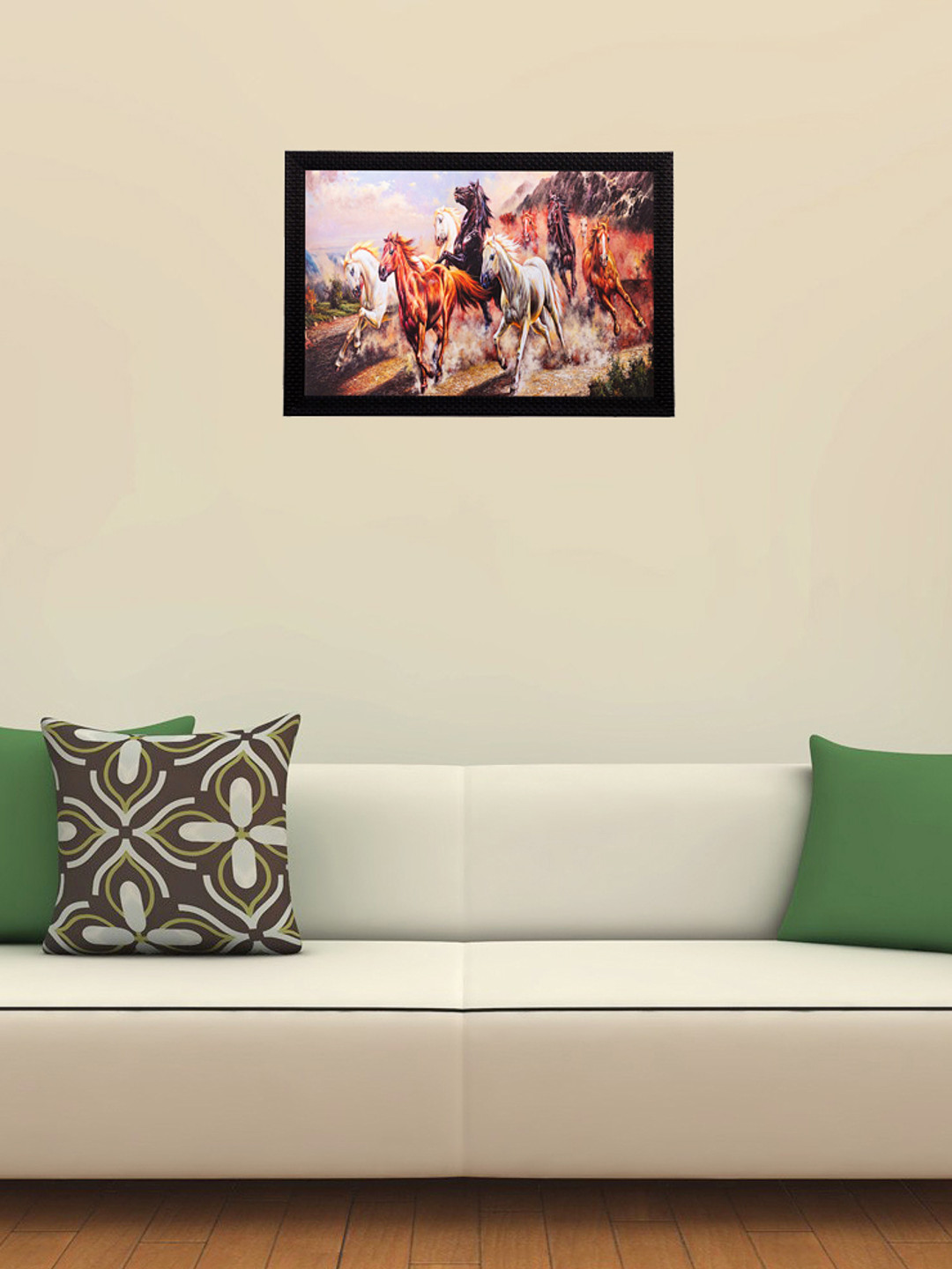 eCraftIndia Racing Horses Paper Wall Rectangle Paintings Wall Art -14 x 20 In