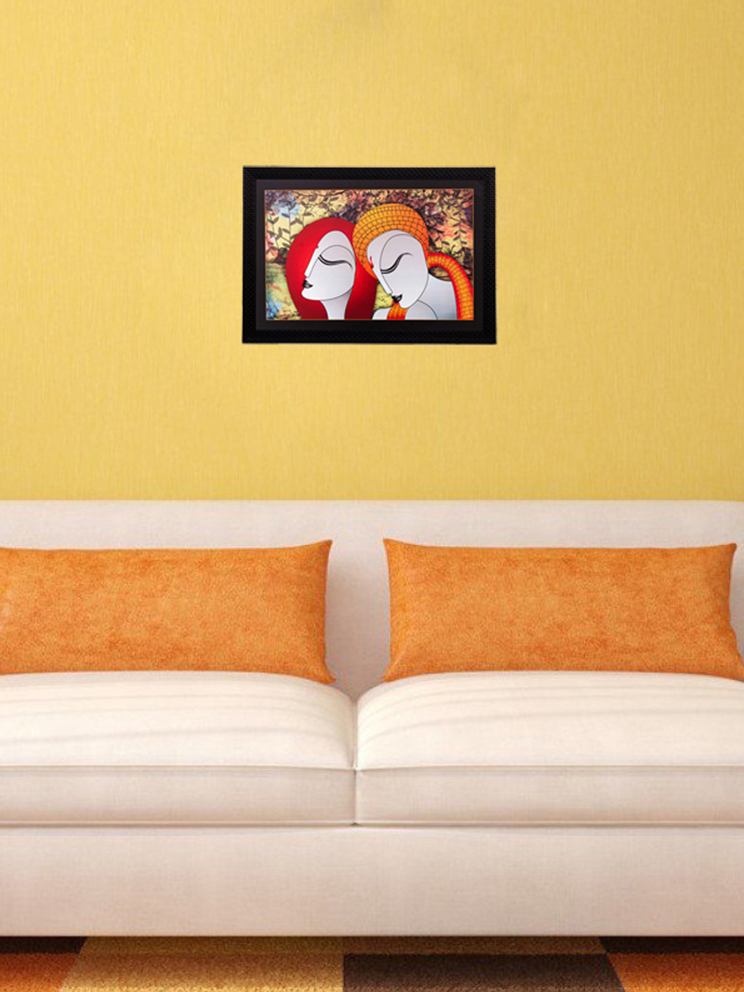 eCraftIndia Abstract Radha Krishna Paper Wall Paintings Wall Art - 20 x 14In