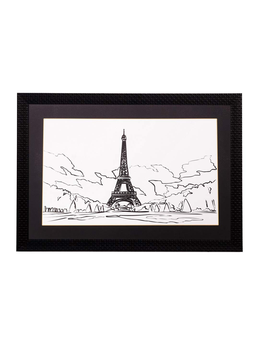eCraftIndia Lovely Eiffel Tower Paper Wall Rectangle Paintings Wall Art -14 x 20 In