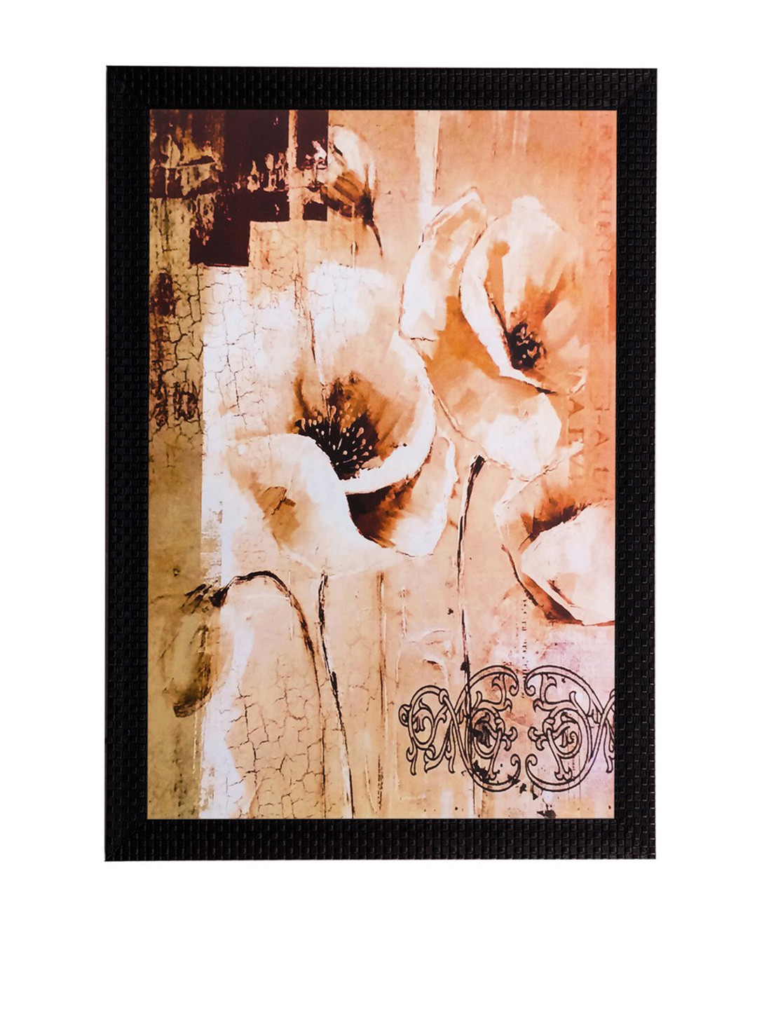 eCraftIndia Multicoloured Still Flower Matt Textured Wall Art