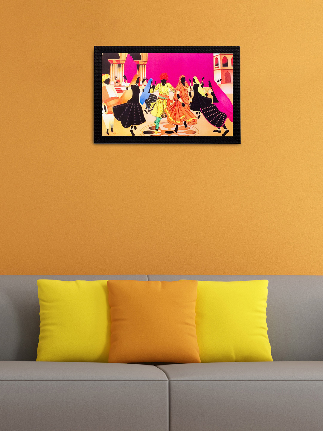 eCraftIndia Dancing Group Wood Wall Square Paintings Wall Art - 20 x 14In