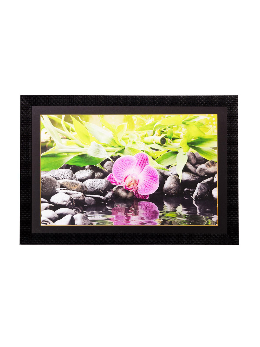 eCraftIndia Multicoloured Flower Close View UV Framed Wall Art