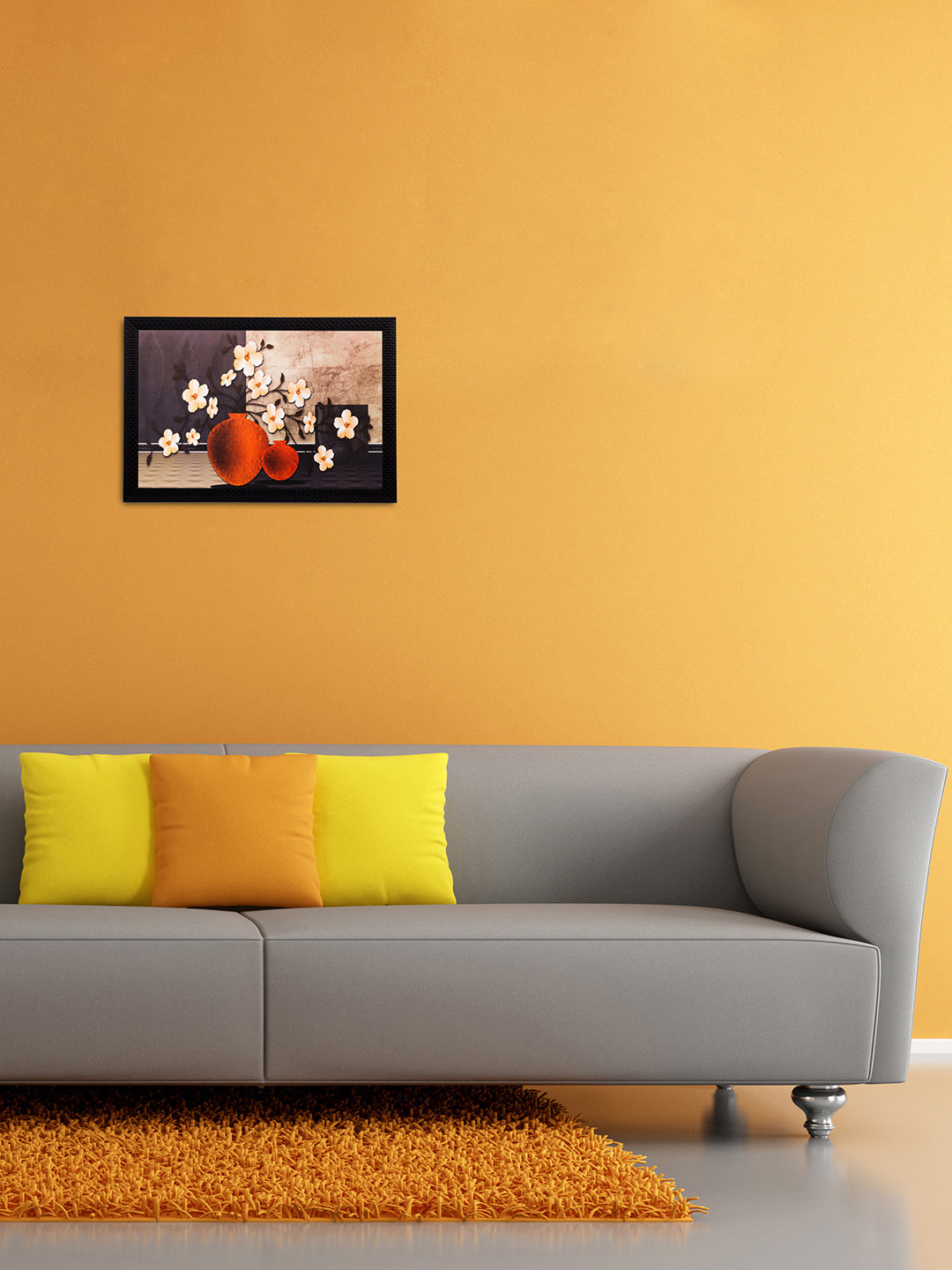 eCraftIndia Multicoloured Botanical Flower Framed Wall Art