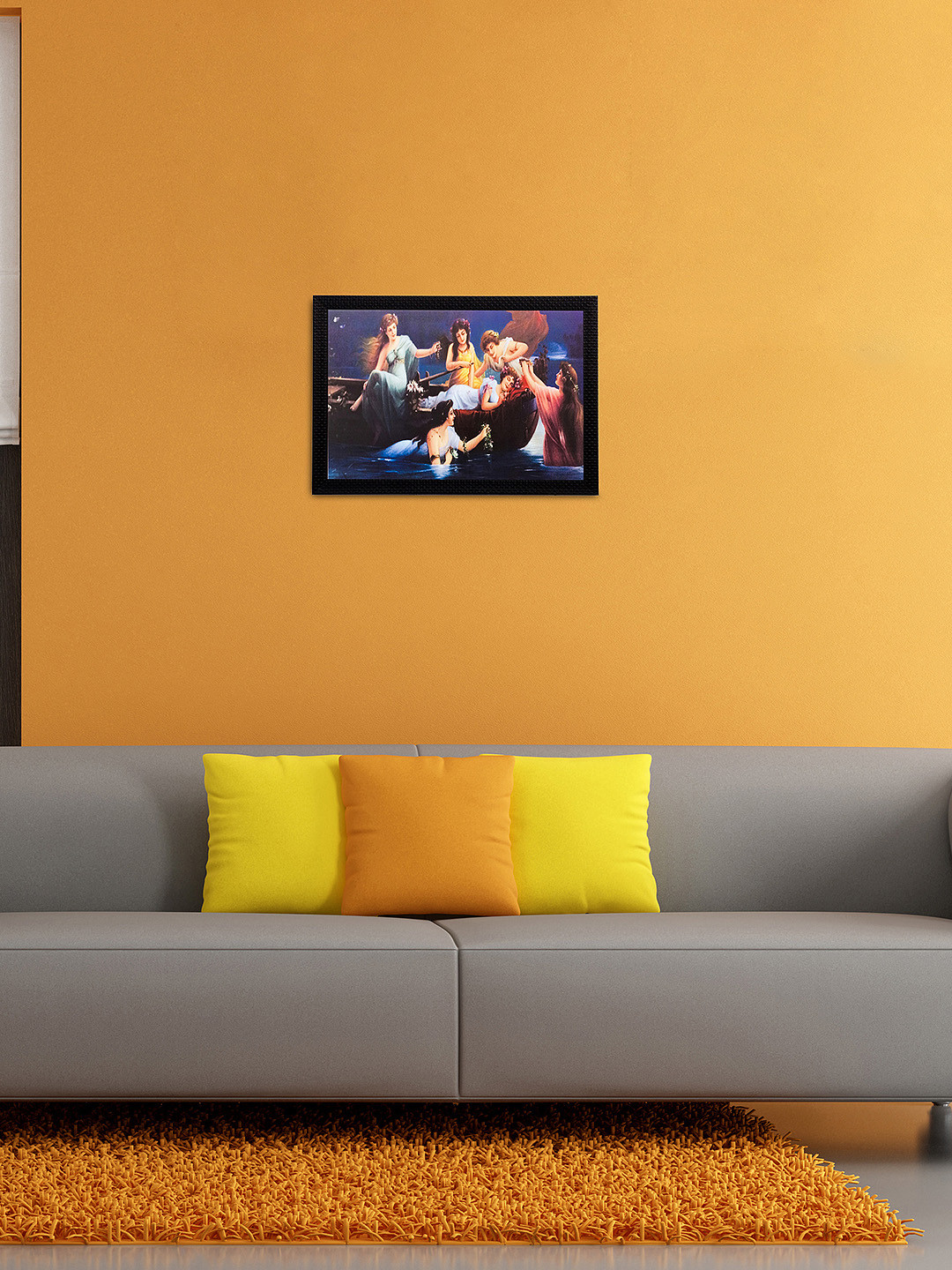 eCraftIndia Beautiful Angels Paper Wall Rectangle Paintings Wall Art - 14 x 20 In