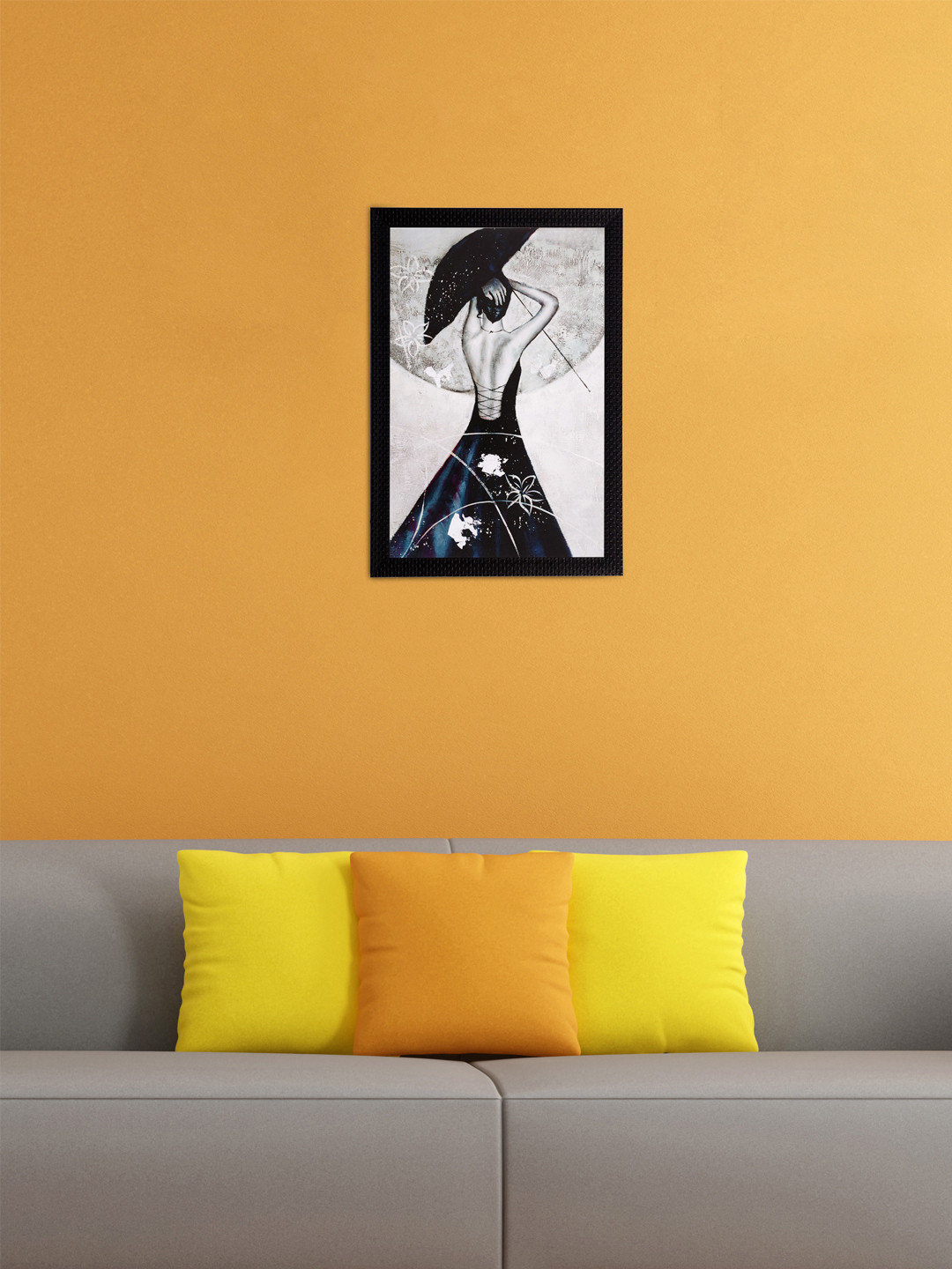 eCraftIndia Black & White Girl UV Wall Art