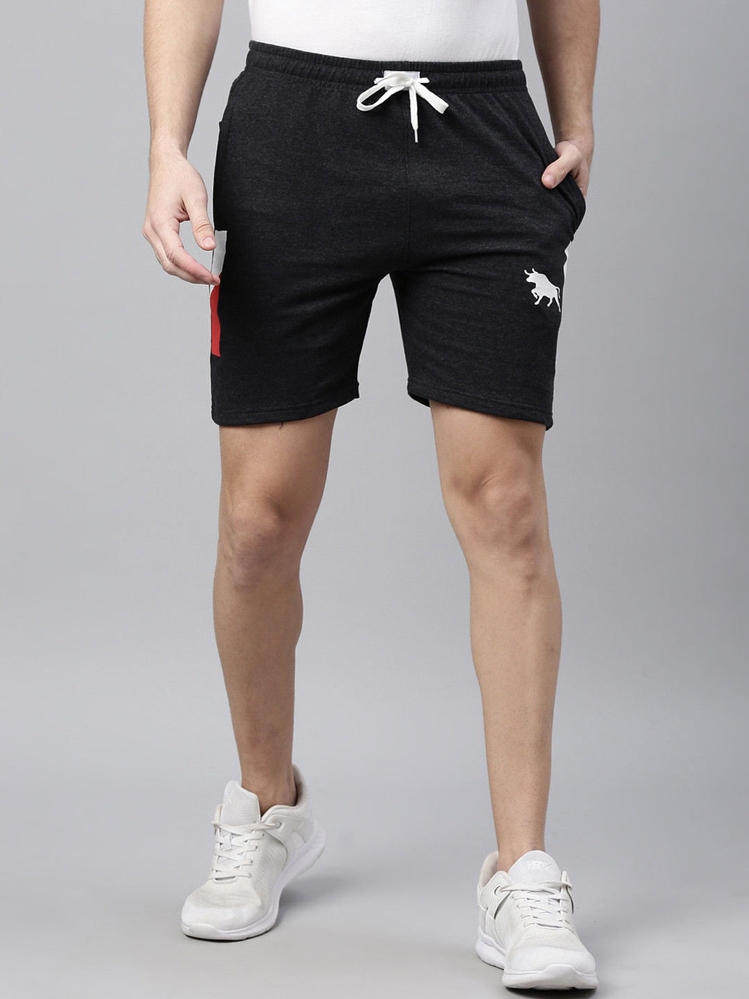 Bushirt Men Grey Sports Shorts