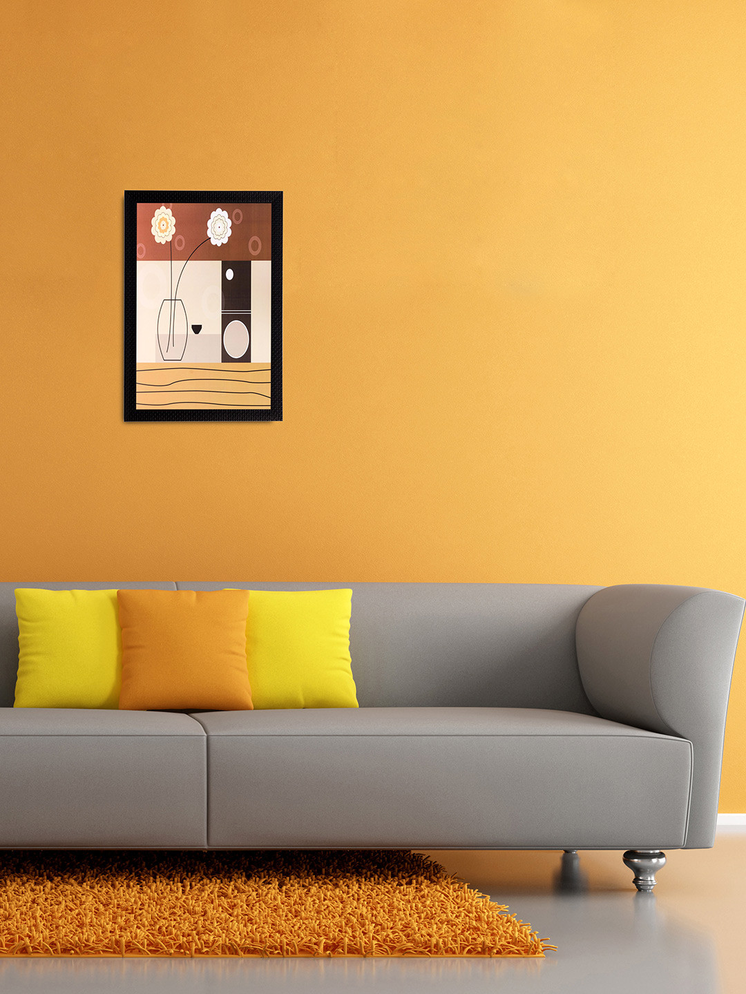 eCraftIndia Botanical Matt Paper Wall Rectangle Paintings Wall Art -20x14In