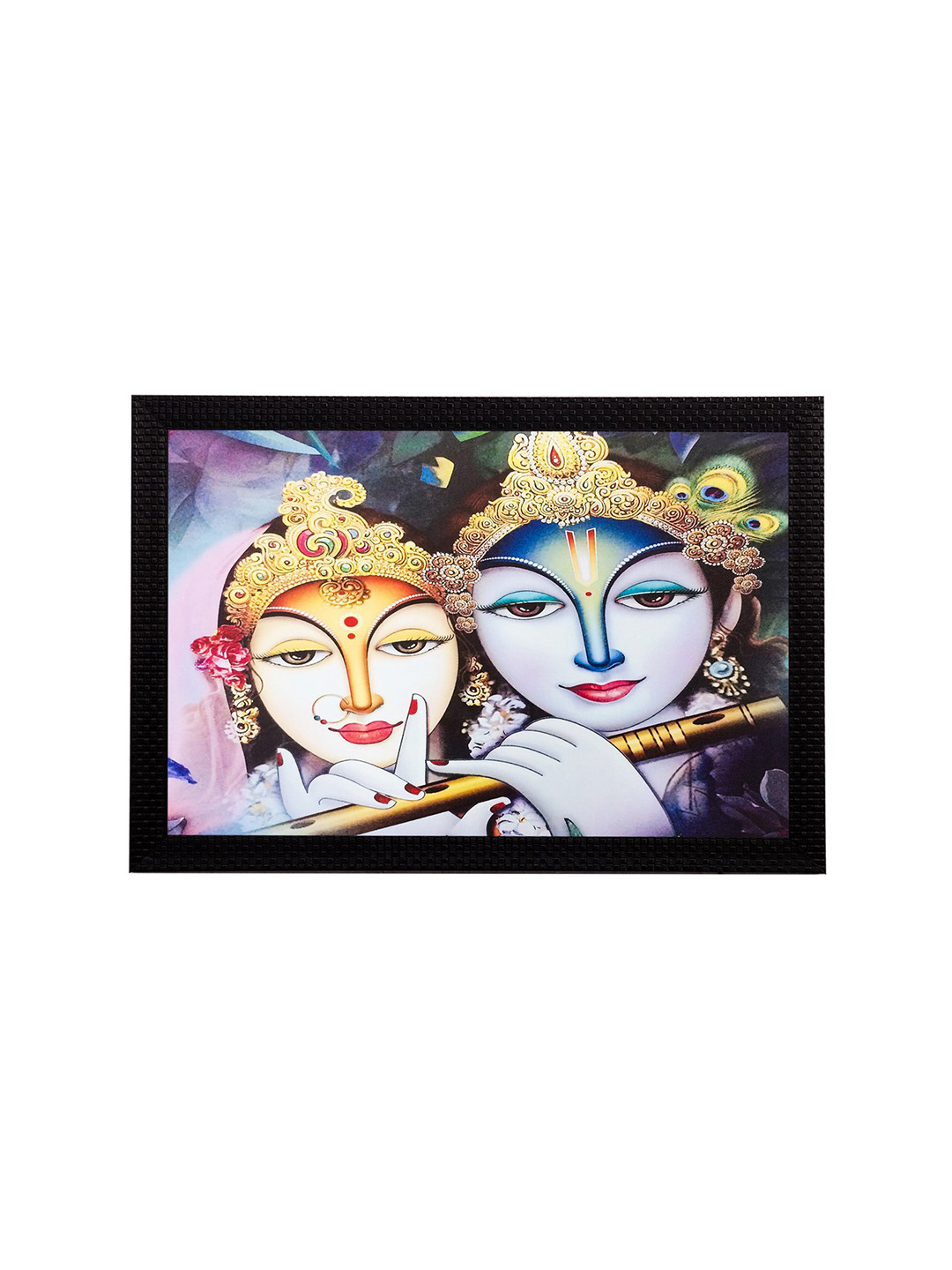 eCraftIndia Radha Krishna Paper Wall Rectangle Paintings Wall Art -45 x 20 In