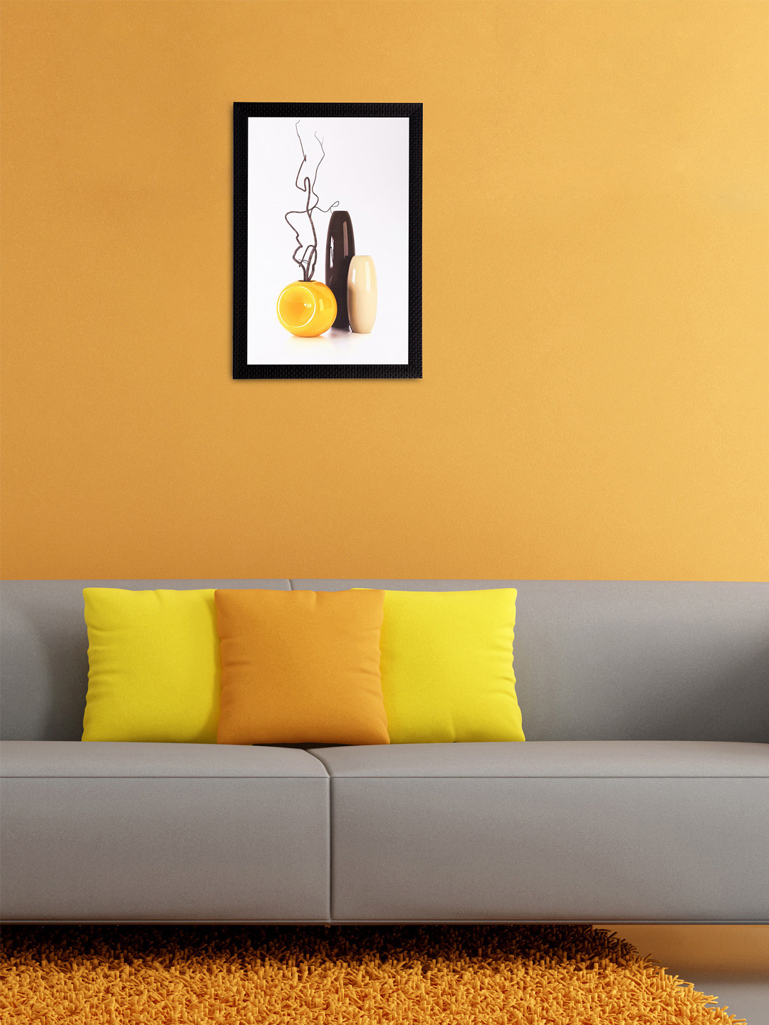 eCraftIndia Multicoloured Beautiful Vases UV Wall Art