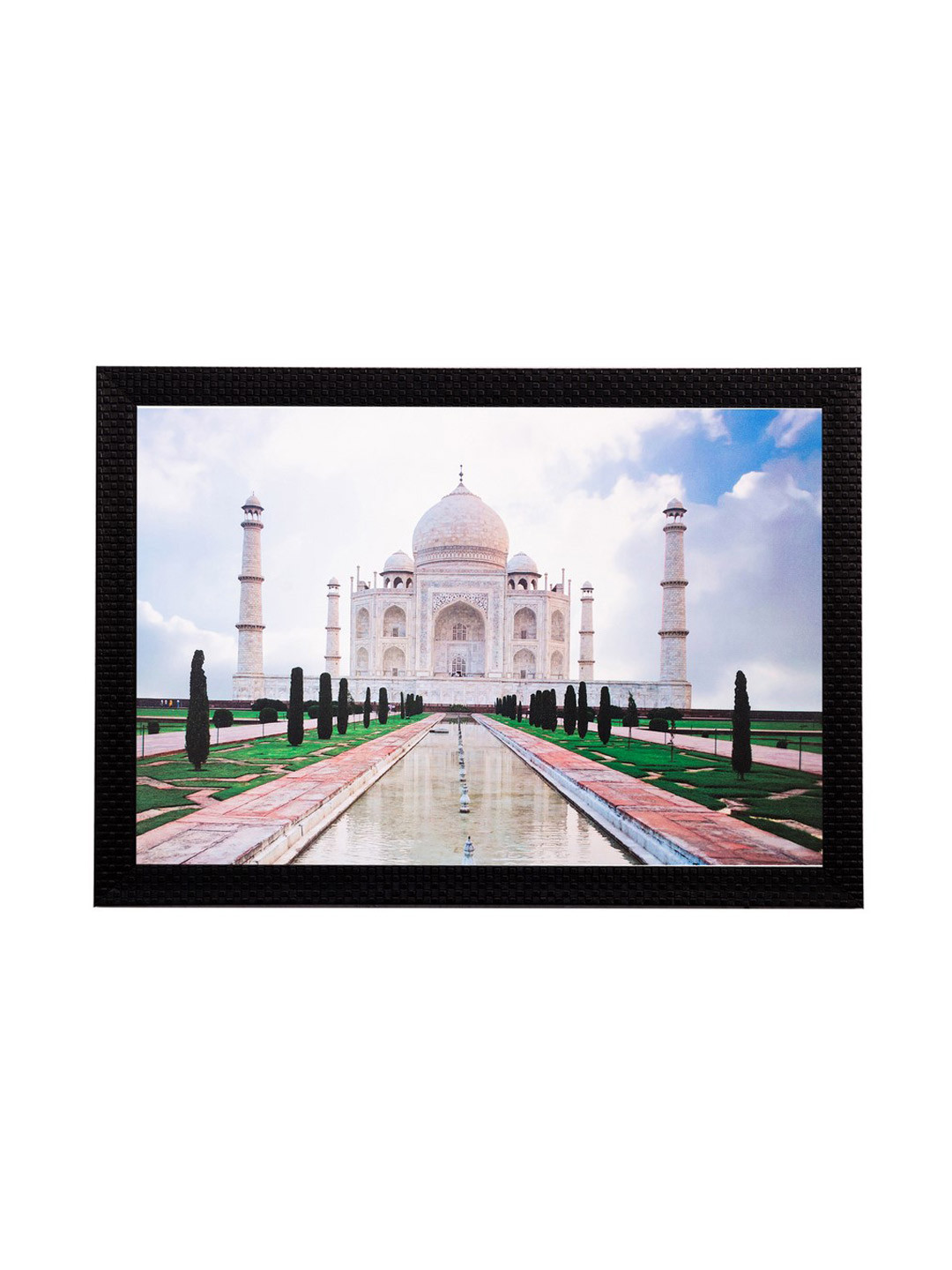 eCraftIndia Multicoloured Taj Mahal Matt Texture Framed Artwork