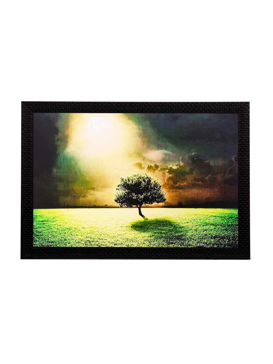 eCraftIndia Multicoloured Garden View in Sunlight UV Framed Wall Art