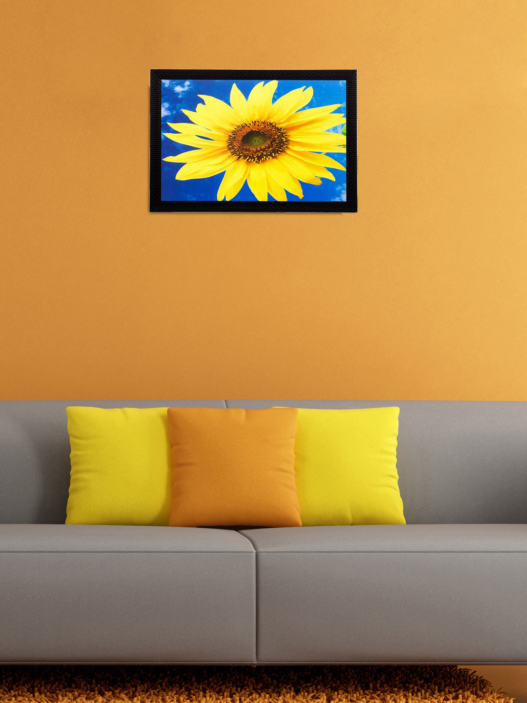 eCraftIndia Sunflower Paper Wall Rectangle Paintings Wall Art -14 x 20 In