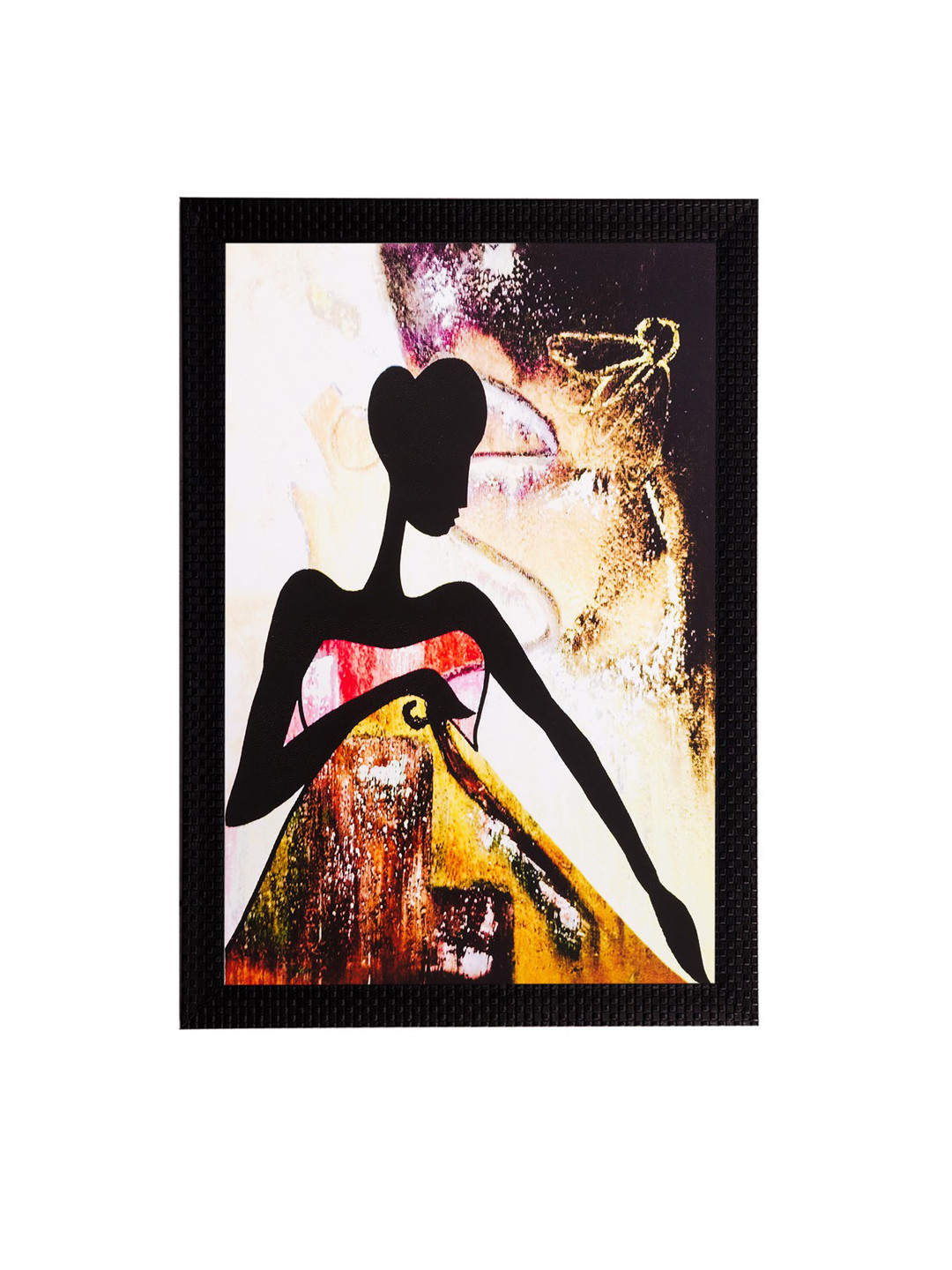 eCraftIndia Multicoloured Abstract Girl UV Framed Wall Art