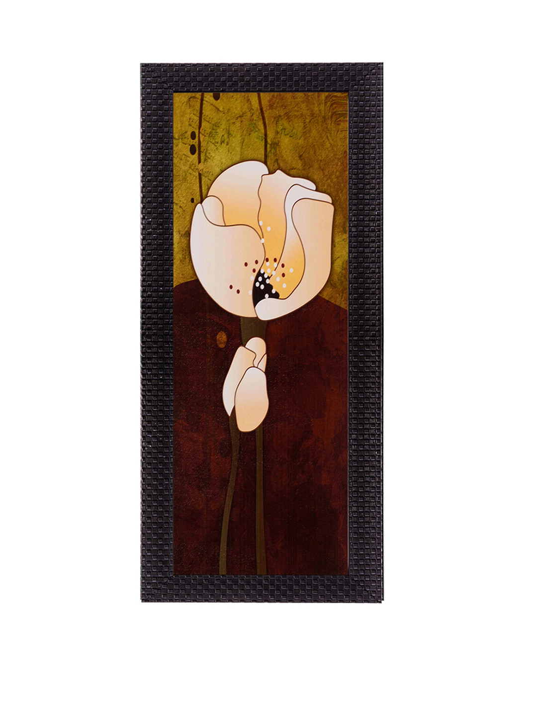 eCraftIndia Brown Paper Wall Living Room Rectangle Potrait Paintings Wall Art