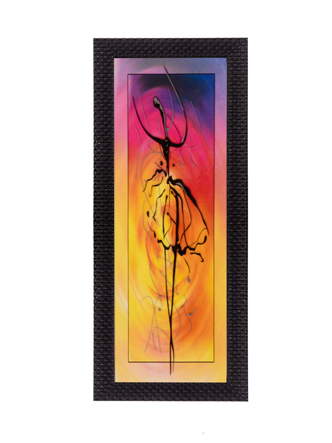 eCraftIndia Dancing Lady Synthetic Wood Wall Rectangle Paintings Wall Art -16x7In