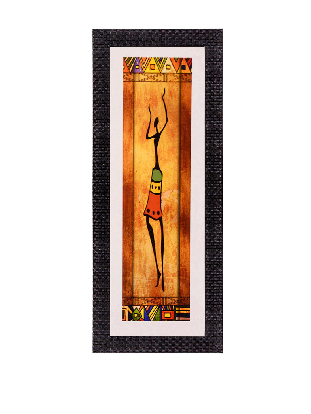 eCraftIndia Multicoloured Tribal Folk Art UV Framed Wall Art