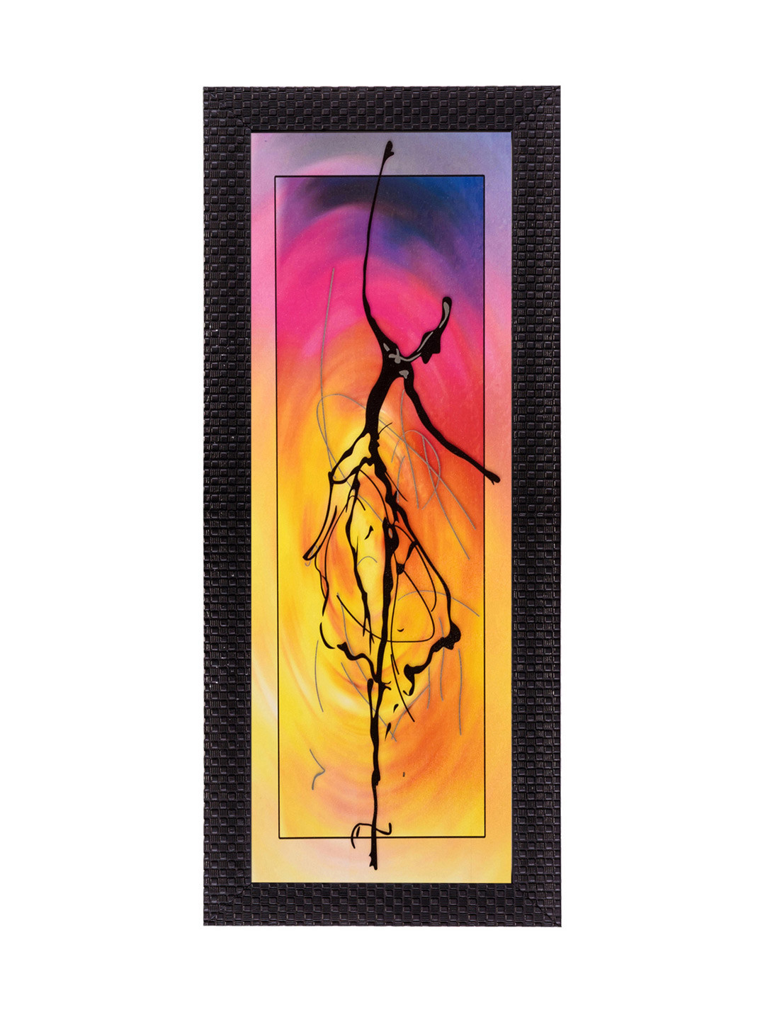 eCraftIndia Orange & Pink Dancing Lady UV Wall Art