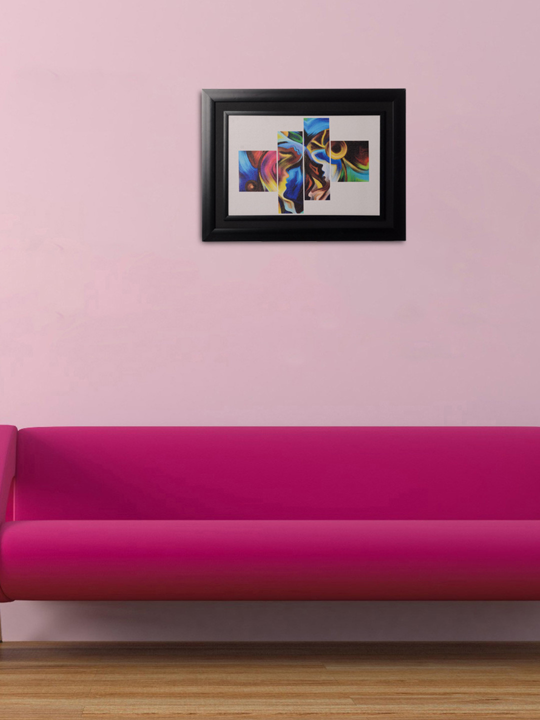 eCraftIndia Multicoloured Colourful Rose UV Framed Wall Art